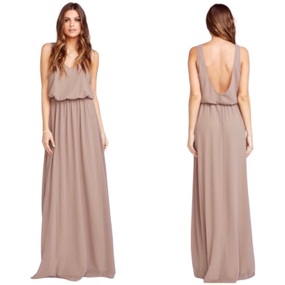 SHOW Me Your MuMu Taupe Wrap Maxi Dress Size S